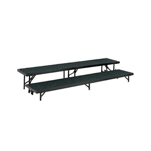 NPS® Multi-Level Straight Standing Choral Risers, 18" x 96" Platforms-Stages & Risers-2-Black Carpet-