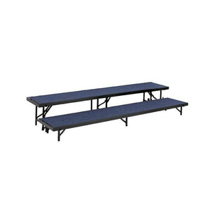 NPS® Multi-Level Straight Standing Choral Risers, 18" x 96" Platforms-Stages & Risers-2-Blue Carpet-