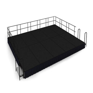 NPS® Single Level Stage Package-Stages & Risers-16' x 20' x 16" H-Black Carpet-Shirred Pleat