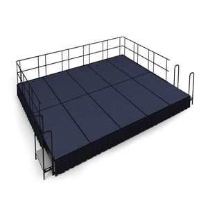 NPS® Single Level Stage Package-Stages & Risers-16' x 20' x 16" H-Blue Carpet-Shirred Pleat