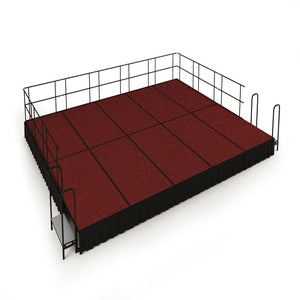 NPS® Single Level Stage Package-Stages & Risers-16' x 20' x 16" H-Red Carpet-Shirred Pleat