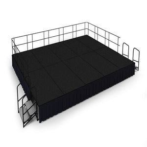 NPS® Single Level Stage Package-Stages & Risers-16' x 20' x 24" H-Black Carpet-Shirred Pleat