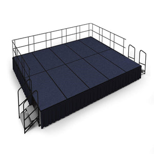 NPS® Single Level Stage Package-Stages & Risers-16' x 20' x 24" H-Blue Carpet-Shirred Pleat