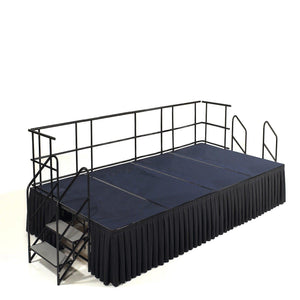 NPS® Single Level Stage Package-Stages & Risers-8' x 16' x 24" H-Blue Carpet-Box Pleat