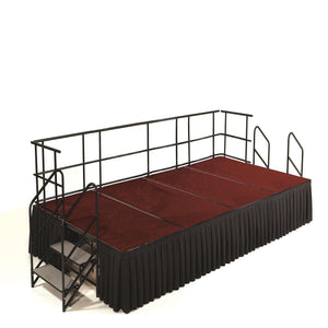 NPS® Single Level Stage Package-Stages & Risers-8' x 16' x 24" H-Red Carpet-Box Pleat