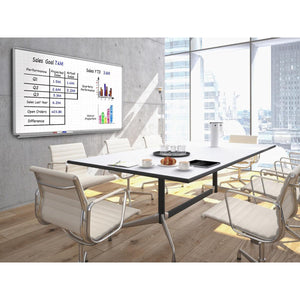 Wall-Mounted Magnetic Ghost Grid Whiteboard, 72" x 40"