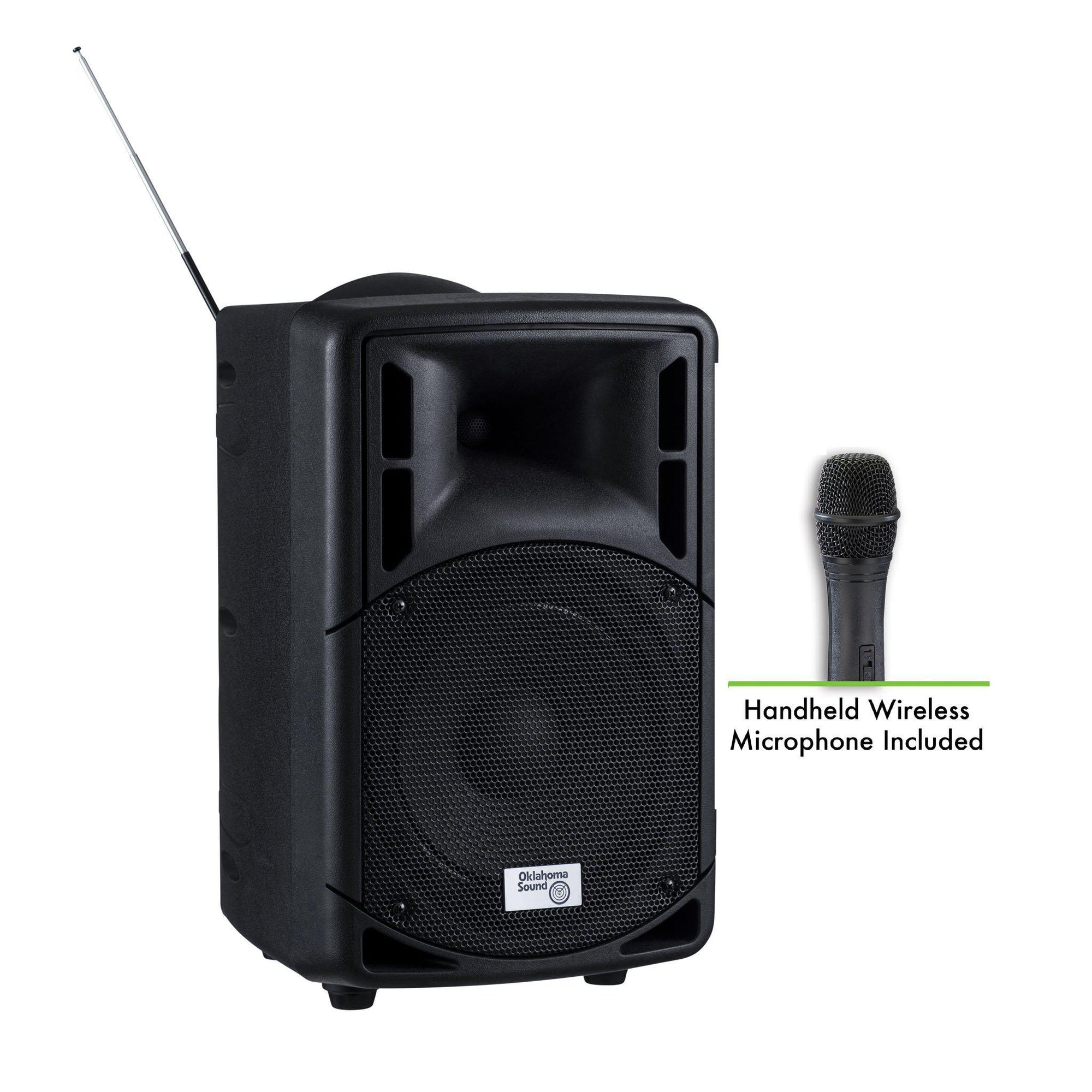 Oklahoma Sound® 40 Watt Wireless PA System w/ Wireless Handheld Mic-Audio-Visual/Presentation-