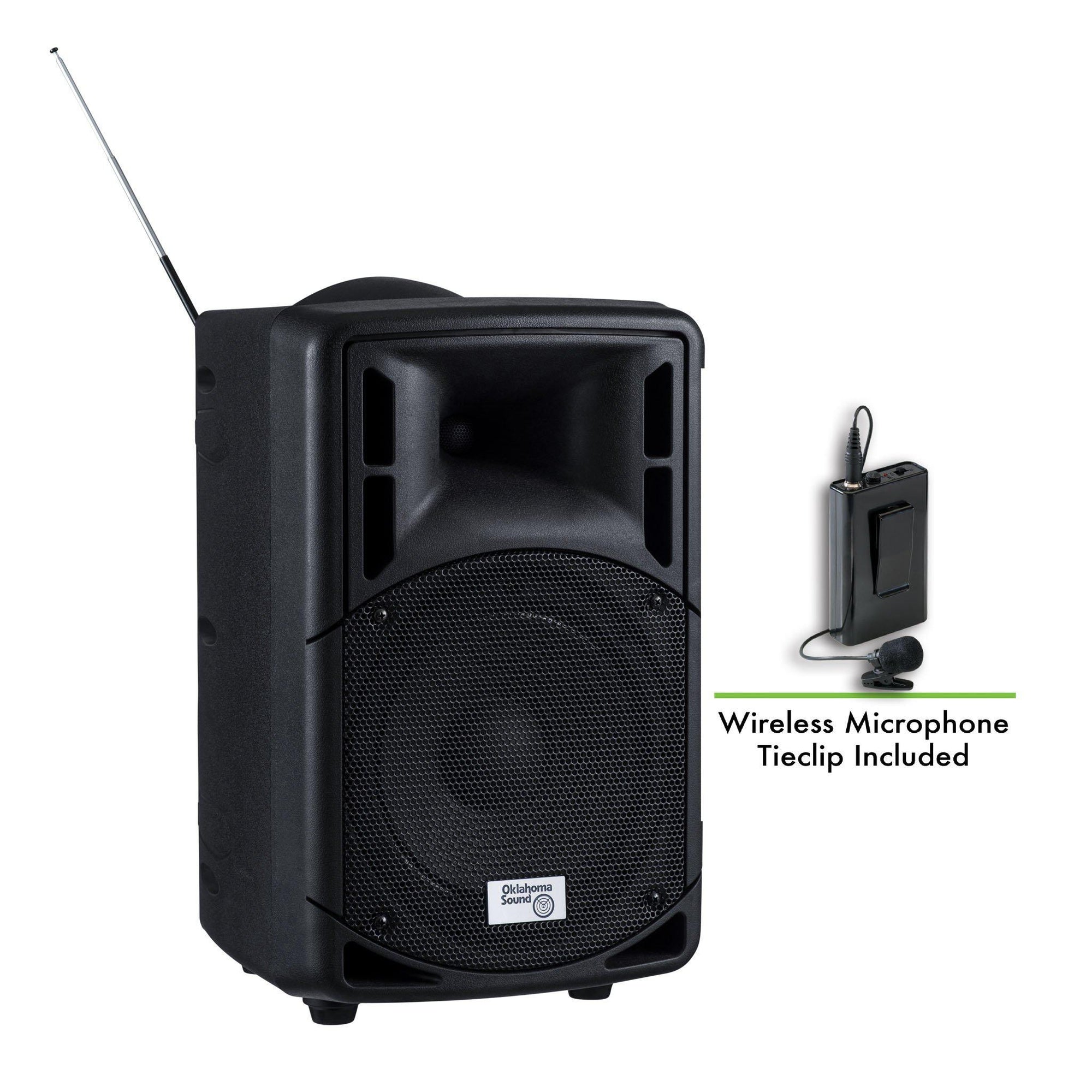Oklahoma Sound® 40 Watt Wireless PA System w/ Wireless Tie Clip Mic-Audio-Visual/Presentation-