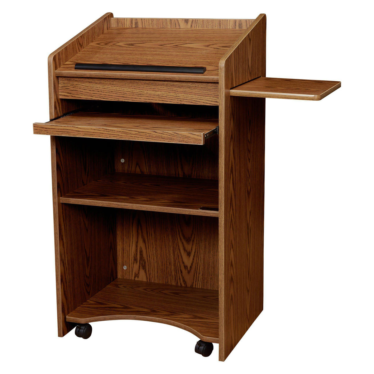 Oklahoma Sound® Aristocrat Non-Sound Lectern-Lecterns & Podiums-Medium Oak-