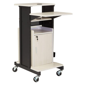 Oklahoma Sound® Premium Plus Presentation Cart with Storage Cabinet-Audio-Visual/Presentation-
