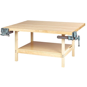 Open-Style Four-Station Wood Workbench-2-