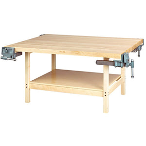 Open-Style Four-Station Wood Workbench-4-