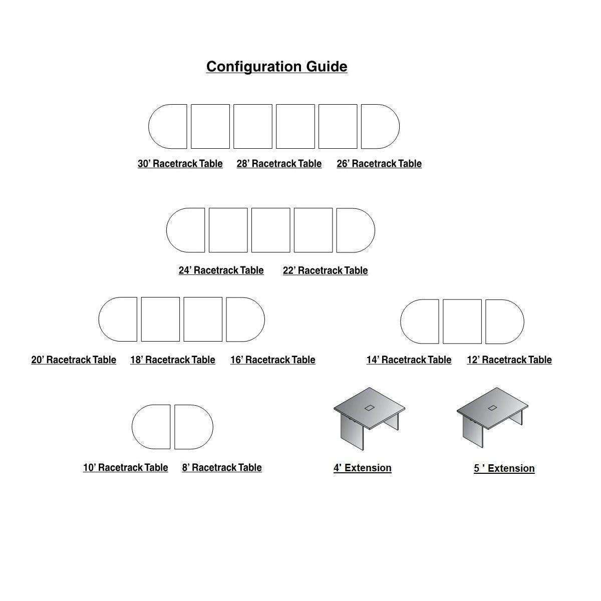Expandable Racetrack Conference Tables