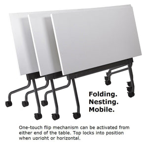 Folding/Nesting Mobile Training Tables, Rectangular, 72" x 24" x 29.5" H