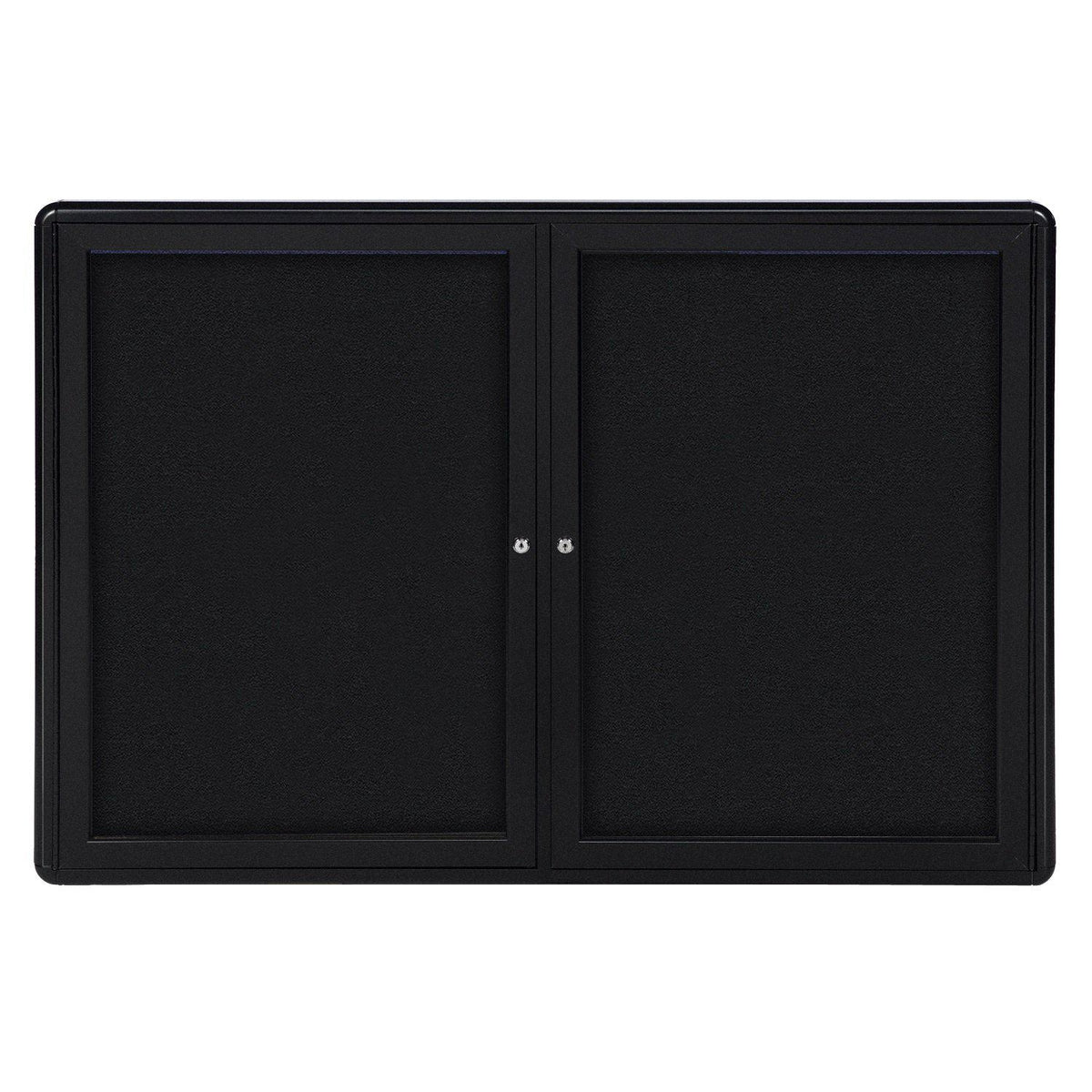 Ovation 2 Door Enclosed Fabric Bulletin Board, Hinged Doors, 3' H x 5' W