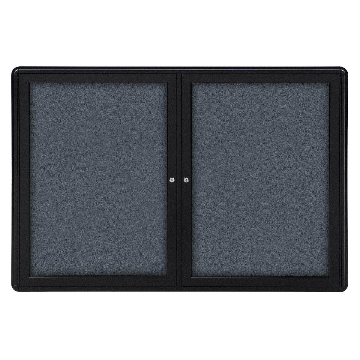 Ovation 2 Door Enclosed Fabric Bulletin Board, Hinged Doors, 3' H x 5' W