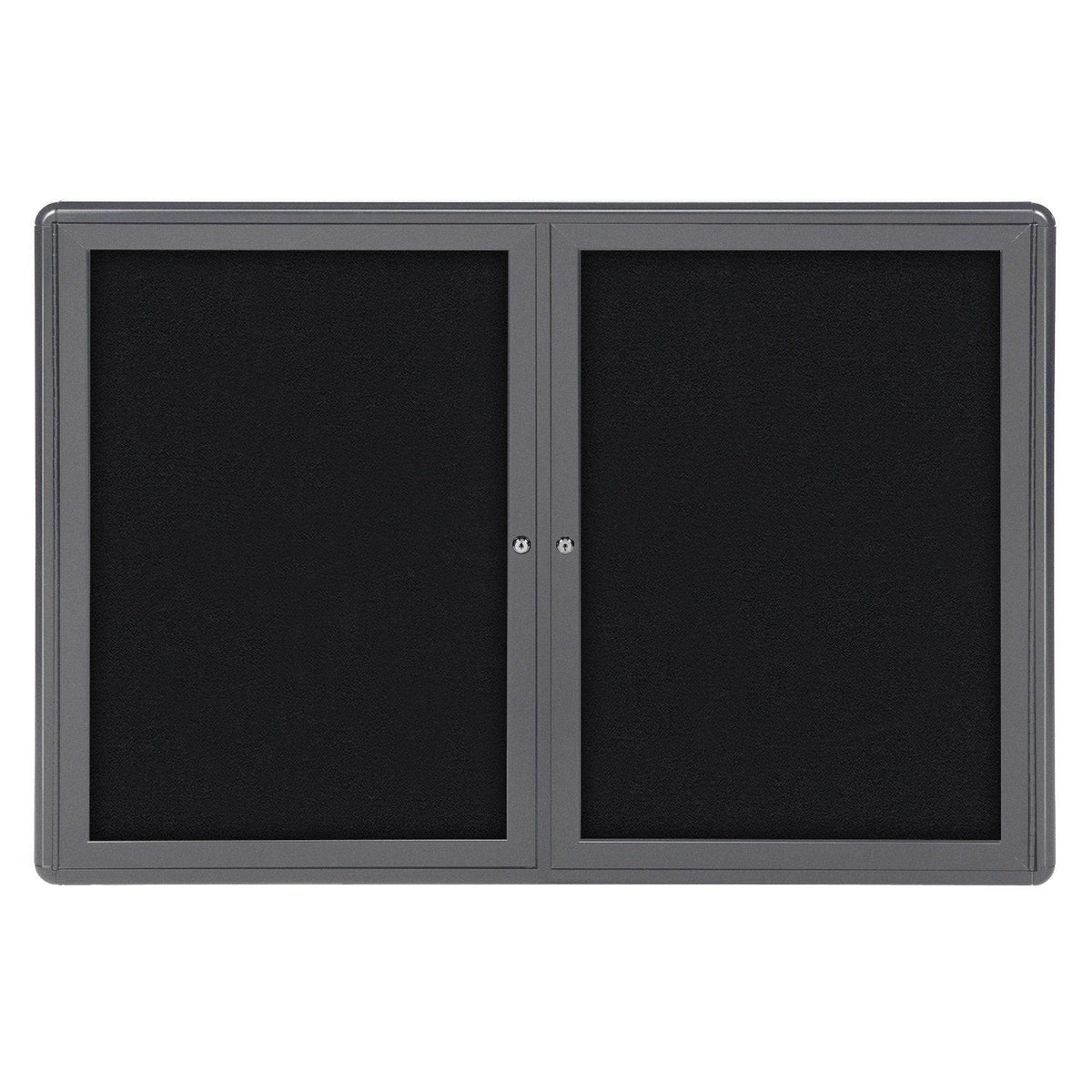 Ovation 2 Door Enclosed Fabric Bulletin Board, Hinged Doors, 3' H x 5' W