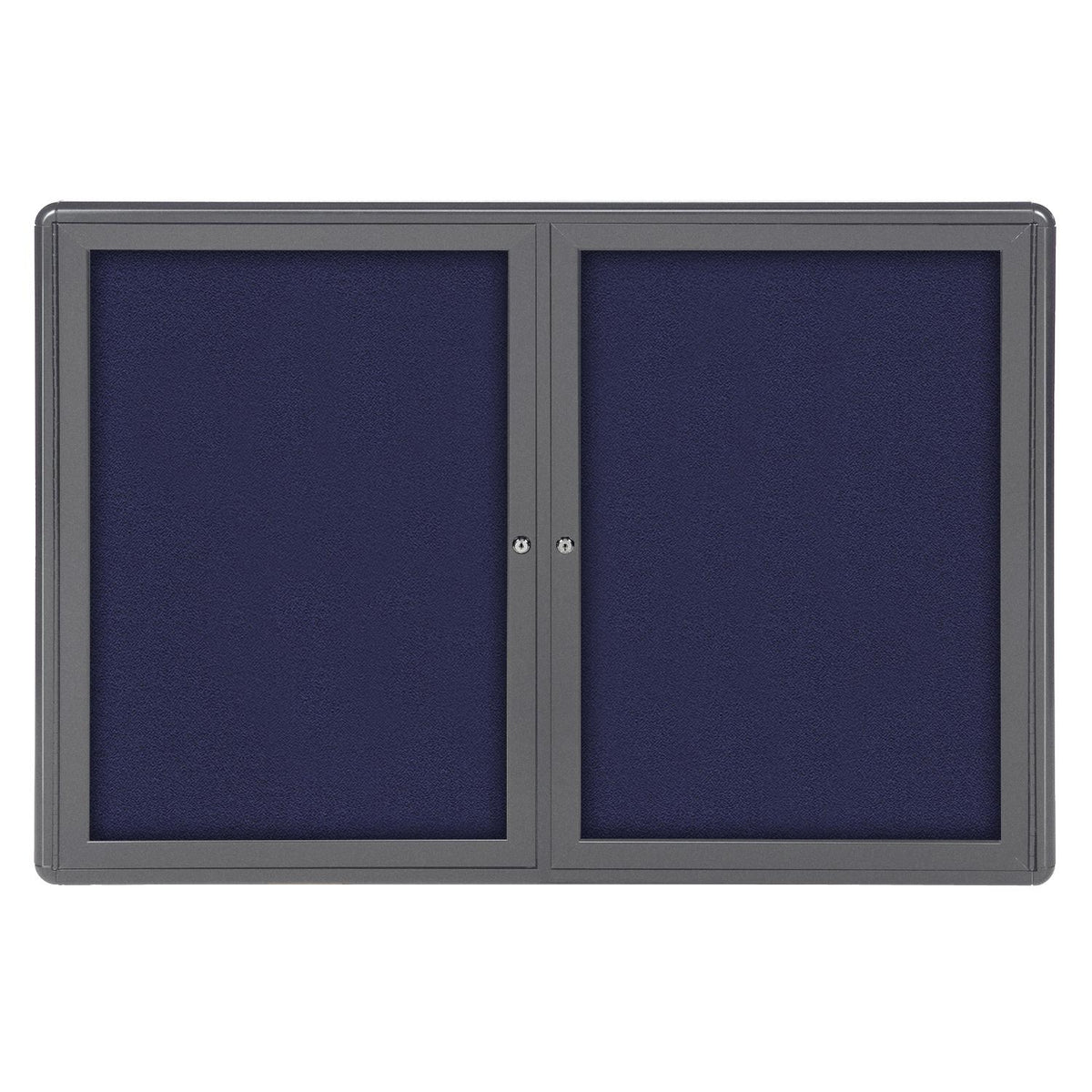 Ovation 2 Door Enclosed Fabric Bulletin Board, Hinged Doors, 3' H x 5' W