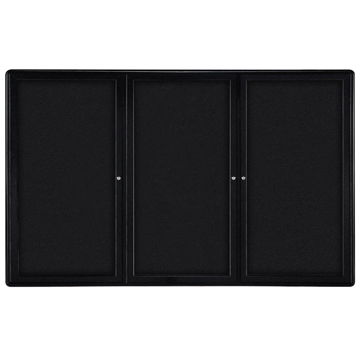 Ovation 3 Door Enclosed Fabric Bulletin Board, Hinged Doors, 4' H x 6' W