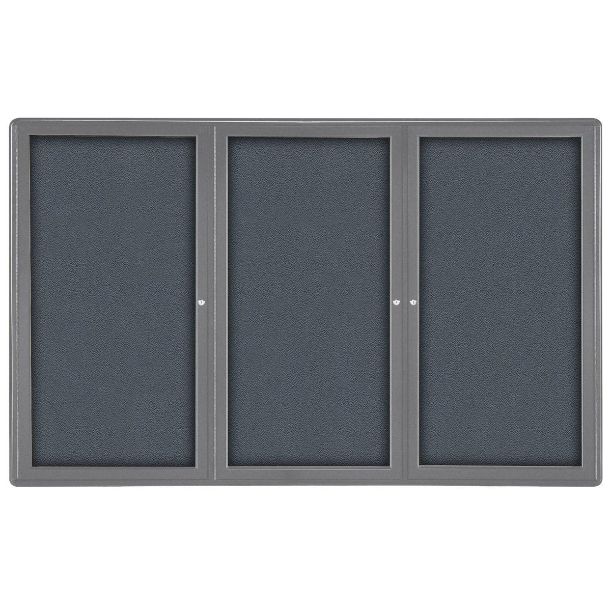 Ovation 3 Door Enclosed Fabric Bulletin Board, Hinged Doors, 4' H x 6' W