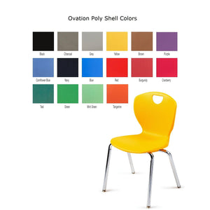 Ovation Contemporary Classroom Chair with Casters, 14" Seat Height
