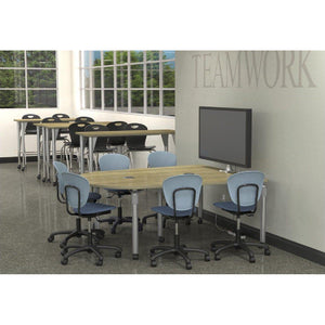 Nextgen P-Series Collaborative Media Table, 48"W x 60"L, Peninsula, 29" Fixed Height