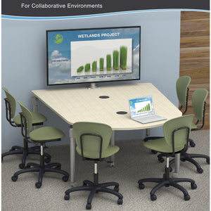 Nextgen P-Series Collaborative Media Table, 60"W x 96"L, Rectangle, 33"-41" Adjustable Stand-up Height