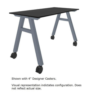 A-Frame Series Mobile Table, Phenolic Top, 84" W x 48" D x 36" H