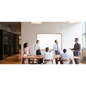 Magnetic Porcelain Whiteboard with Detachable Marker Tray, Wood Frame, 4' H x 8' W, LIFETIME WARRANTY