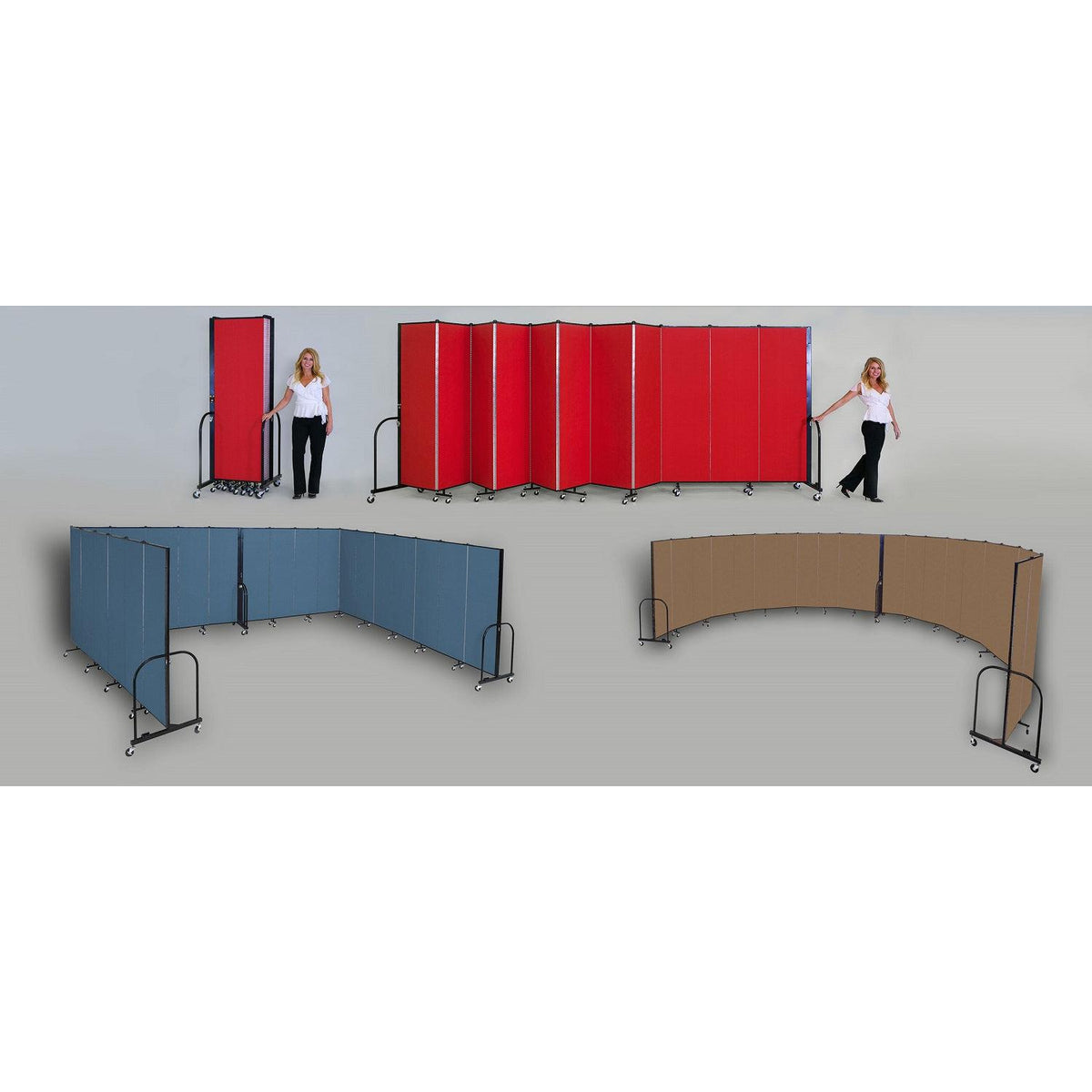 Screenflex FREEStanding Fabric Portable Room Divider Partitions, 6' 8" High