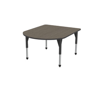 Premier Series Multimedia Tables, 48" x 60"-Tables-Sitting (21" - 31")-Boardwalk Oak/Black-Black