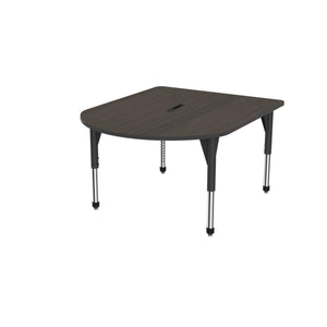 Premier Series Multimedia Tables with Power Module, 48" x 60"-Tables-Sitting (21" - 31")-Asian Night/Black-Black
