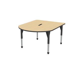Premier Series Multimedia Tables with Power Module, 48" x 60"-Tables-Sitting (21" - 31")-Fusion Maple/Black-Black