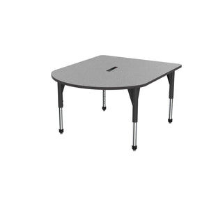 Premier Series Multimedia Tables with Power Module, 48" x 60"-Tables-Sitting (21" - 31")-Gray Nebula/Black-Black