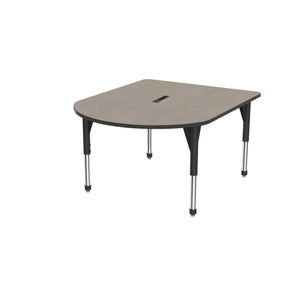 Premier Series Multimedia Tables with Power Module, 48" x 60"-Tables-Sitting (21" - 31")-Solar Oak/Black-Black