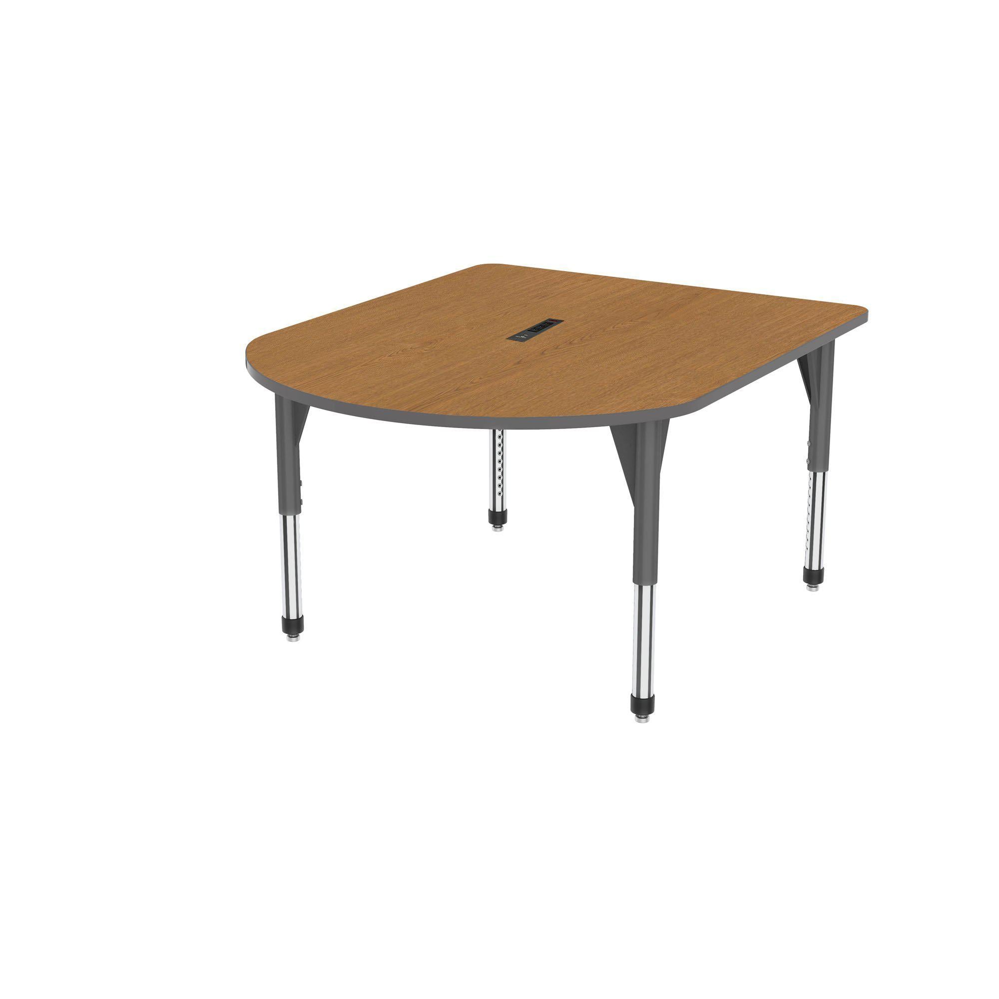 Premier Series Multimedia Tables with Power Module, 48" x 60"-Tables-Sitting (21" - 31")-Solar Oak/Gray-Grey