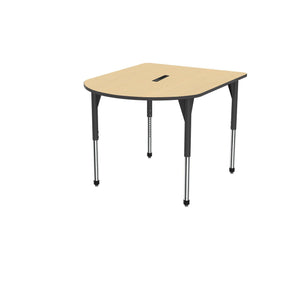 Premier Series Multimedia Tables with Power Module, 48" x 60"-Tables-Stool (32" - 42")-Fusion Maple/Black-Black