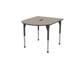Premier Series Multimedia Tables with Power Module, 48" x 60"-Tables-Stool (32" - 42")-Pewter Mesh/Black-Black