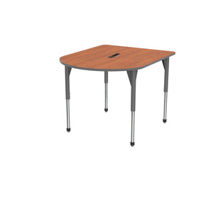 Premier Series Multimedia Tables with Power Module, 48" x 60"-Tables-Stool (32" - 42")-Wild Cherry/Gray-Grey