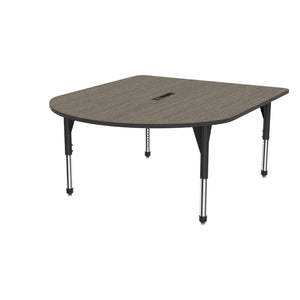 Premier Series Multimedia Tables with Power Module, 60" x 72"-Tables-Sitting (21" - 31")-Boardwalk Oak/Black-Black