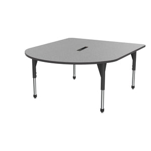 Premier Series Multimedia Tables with Power Module, 60" x 72"-Tables-Sitting (21" - 31")-Gray Nebula/Black-Black