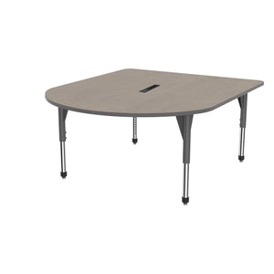 Premier Series Multimedia Tables with Power Module, 60" x 72"-Tables-Sitting (21" - 31")-Pewter Mesh/Gray-Grey