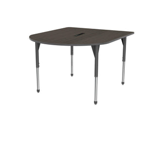 Premier Series Multimedia Tables with Power Module, 60" x 72"-Tables-Stool (32" - 42")-Asian Night/Gray-Grey