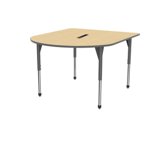 Premier Series Multimedia Tables with Power Module, 60" x 72"-Tables-Stool (32" - 42")-Fusion Maple/Gray-Grey