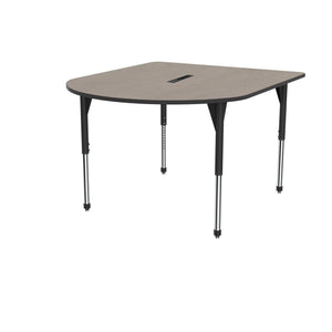 Premier Series Multimedia Tables with Power Module, 60" x 72"-Tables-Stool (32" - 42")-Pewter Mesh/Black-Black