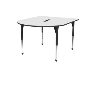 Premier Series Multimedia Tables with White Dry-Erase Top and Power Module, 60" x 72"-Tables-Stool (32" - 42")-White Dry Erase/Black-Black