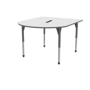 Premier Series Multimedia Tables with White Dry-Erase Top and Power Module, 60" x 72"-Tables-Stool (32" - 42")-White Dry Erase/Gray-Grey