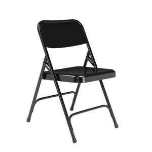 Premium All-Steel Double Hinge Folding Chair (Carton of 4)-Chairs-Black-