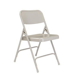 Premium All-Steel Double Hinge Folding Chair (Carton of 4)-Chairs-Grey-