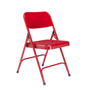 Premium All-Steel Double Hinge Folding Chair (Carton of 4)-Chairs-Red-